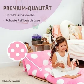 Butterfly Craze Kids Floor Pillow Lounger - Cozy Comfort