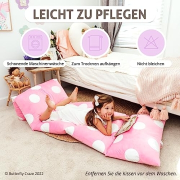 Butterfly Craze Kids Floor Pillow Lounger - Cozy Comfort