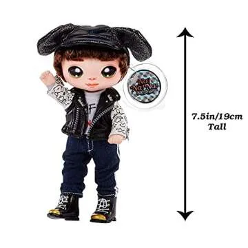 Na Na Na Surprise Glam Series Maxwell Dane Fashion Doll and Metallic Puppy Purse, Brunette Hair, Cute Dog Ear Hat Outfit & Accessories, 2-in-1 Gift for Kids, Toy for Girls and Boys Ages 5 6 7 8+ Years