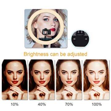 Ring Light, Ring Light with Stand, 18 Inch 3 Color Mode 3200k-6000k Color Temperature Dimmable 60W 400 LED Beads with Remote Controlled for Photography Phone Camera YouTube Vlog Makeup Studio Video