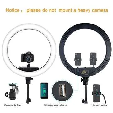 18 Inch Ring Light with Remote, Adjustable 3200k-6000k Color Temp