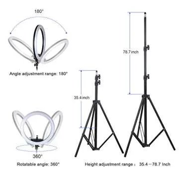 18 Inch Ring Light with Remote, Adjustable 3200k-6000k Color Temp