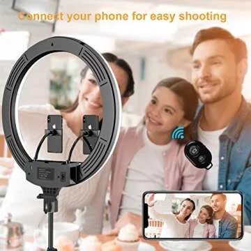 18 Inch Ring Light with Remote, Adjustable 3200k-6000k Color Temp