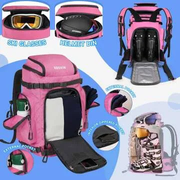 Durable Ski Boot Bag - Waterproof Travel Backpack 60L