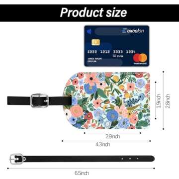 BHAHB 2 Pack Luggage Tag Luggage Tags PU Leather Suitcase Tags Aesthetic Cute Funny Travel Bag Label...