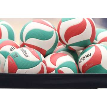 Molten V5M5000 Men's NCAA Flistatech Volleyball, Red/Green/White, 1