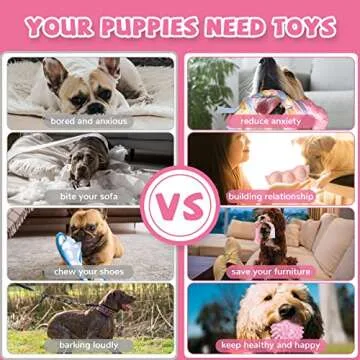 ABRRLO Puppy Toys,6 Pack Puppy Chew Toys for Teething Small Breed,Cute Pink Small Dog Chew Toys,Soft Rubber Durable Dog Teething Toys,Puppy Teething Toys for Small Puppies, Dog Toys Set