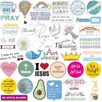 Inspirational Christian Stickers for Water Bottles & Gifts