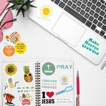 Inspirational Christian Stickers for Water Bottles & Gifts