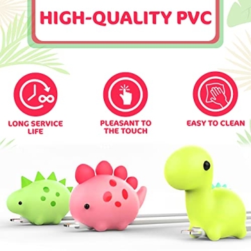 Cute Dinosaur Charging Cable Protectors - Set of 3