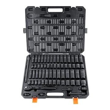 VEVOR 1/2" Drive Impact Socket Set, 65 Piece Tools