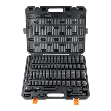 VEVOR 1/2" Drive Impact Socket Set, 65 Piece Tools