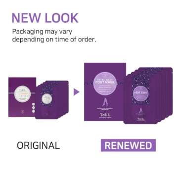 Toi:L Extra Silky Foot Mask 5 Pairs, Post-Peeling Foot Care Treatment, Moisturizing Socks with Guera...