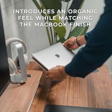 HumanCentric Portable Electronic Device Stand - Black Walnut Wood Laptop Stand, Ergonomic Computer Stand for Laptop, Compatible with MacBook Stand up to 16 inches