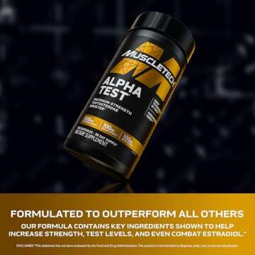MuscleTech AlphaTest Testosterone Booster for Men - 120 Capsules
