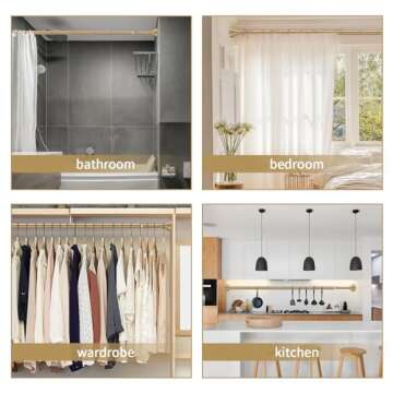 YNL Adjustable Shower Curtain Rod - No Drilling Needed