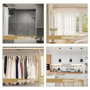 YNL Adjustable Shower Curtain Rod - No Drilling Needed