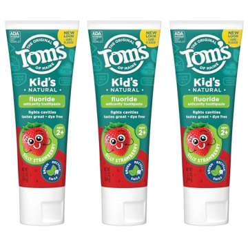 Tom's of Maine ADA Approved Fluoride Children's Toothpaste, Natural Toothpaste, Dye Free, No Artific...