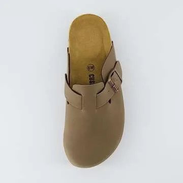 CUSHIONAIRE Women's Loom Cork Footbed Platform Clog – Comfortable Vegan Leather, Arch Support, All-Day Comfort, Wide Widths Available