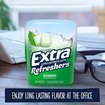 EXTRA Refreshers Spearmint Gum - Sugar-Free Freshness - Pack of 4