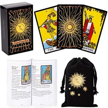 Vitacera Original Tarot Cards Deck with Guidebook & Linen Tarot Bag - Smith Classic Artwork, Traditi...