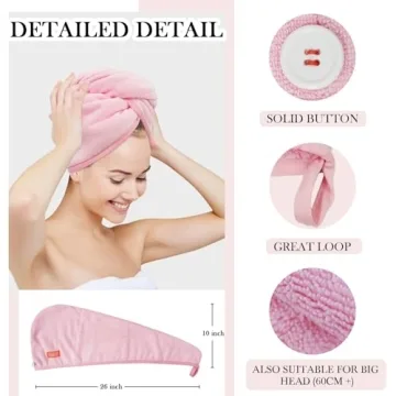 YoulerTex Ultra-Plush Hair Towel Wrap for Curly Hair