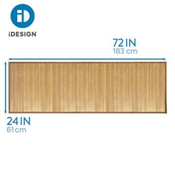 iDesign Bamboo Non-Skid Water-Resistant Floor Mat, The Formbu Collection – 24" x 72”, Natural Tan