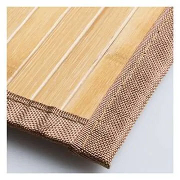 iDesign Bamboo Non-Skid Water-Resistant Floor Mat, The Formbu Collection – 24" x 72”, Natural Tan
