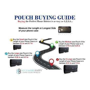 AH Men Phone Belt Holder Pouch - Durable Nylon Holster Case with Clip for Latest Smartphones