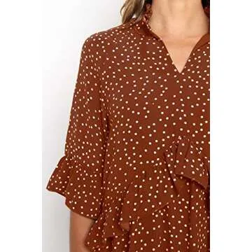 Stylish MITILLY Women's Ruffle Polka Dot Dress for Summer