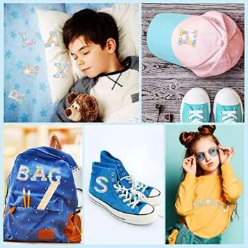 Canlierr 52 Pcs Rhinestone Letter Patches for DIY