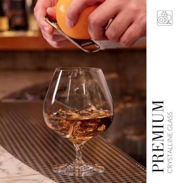 Krosno Brandy Cognac Snifter Glasses, Set of 6, 18.6 oz, Harmony Collection, Ideal for Spirit Sipping, Lead-Free Glass, Dishwasher Safe, Made in Europe