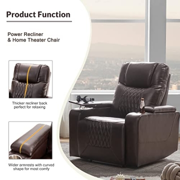 Comfort Merax Electric Recliner with USB Port and Tray Table