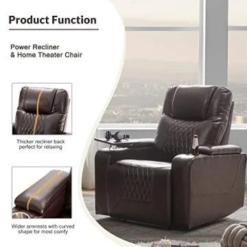 Comfort Merax Electric Recliner with USB Port and Tray Table