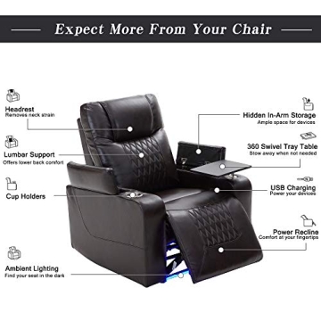 Comfort Merax Electric Recliner with USB Port and Tray Table