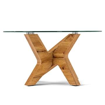 ivinta Round Glass Coffee Table for Modern Homes