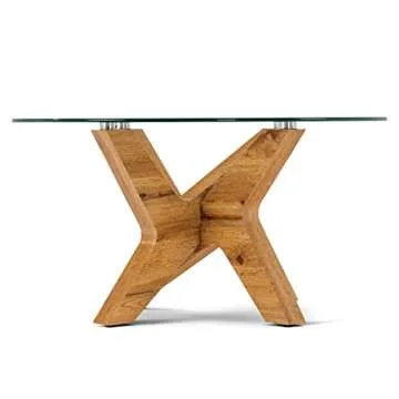 ivinta Round Glass Coffee Table for Modern Homes