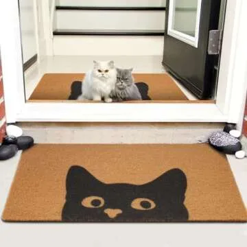 Cute Cat Welcome Mat, Non-Slip Durable Door Mat