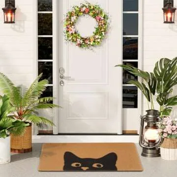 Cute Cat Welcome Mat, Non-Slip Durable Door Mat