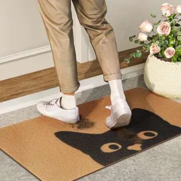 Cute Cat Welcome Mat, Non-Slip Durable Door Mat