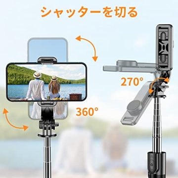 Portable Selfie Stick Tripod with Wireless Remote, 3 in 1 Extendable Selfie Stick Phone Holder for iPhone 13/12/12 Pro/12 Pro Max/11/11 Pro/X/XR/XS/8/7/6S,Android Samsung Smartphone