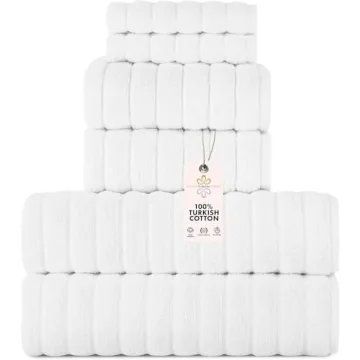 Classic Turkish Towels CTT Luxury 6 Piece Towel Set, 100% Turkish Cotton, Quick Drying, Highly Absor...