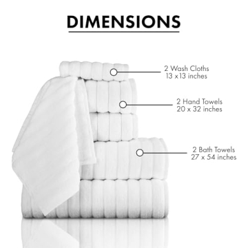 Luxury Classic Turkish Towels 6 Piece Set, Quick Drying & Absorbent