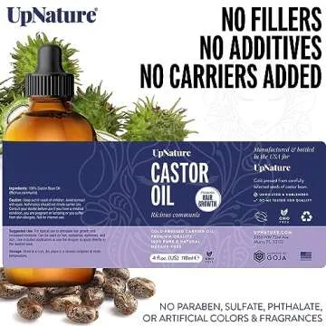 UpNature Castor Oil 4oz Pure Hair and Skin Care Solution