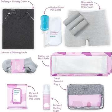 Frida Mom Labor and Delivery + Postpartum Recovery Kit + Breast Care Self Care Kit