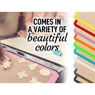Zulay Kitchen (2 Pack) Silicone Baking Mat Sheet Set - Reusable Baking Mat Nonstick - Half Sheet Baking Mat For Oven - 16.5" x 11.6" (Pink)