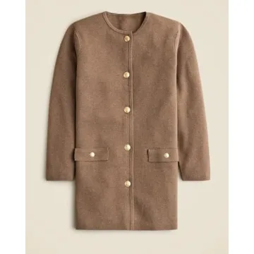 Women's Cardigan Mini Dress Long Sleeve Button Down Elegant Short Dress Relaxed Fit Knit Sweaters Dresses Coffee