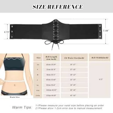 JASGOOD Women’s Elastic Costume Waist Belt Lace-up Tied Waspie Corset Belts for Women, Black,Fits Waist 27-30 Inches