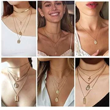 U7 Virgin Mary Necklace 18K Gold Plated Women/Men Christian Jewelry Cross St Benedict Miraculous Medal Pendant Necklace