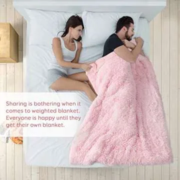 Uttermara Faux Fur Weighted Blanket 20lbs, Super Soft Plush Fleece and Cozy Sherpa Reverse, Decorative Long Fur Throw Blankets 60"x80" Baby Pink
